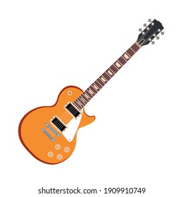 ilustración vectorial de la cuerda de guitarra eléctrica amarilla