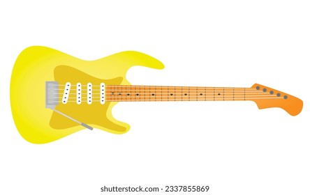 Yellow electric guitar. vector illustration