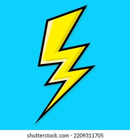 Tornillo de relámpago eléctrico amarillo con efectos de sombreado en el icono del vector de fondo.
