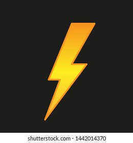 Yellow Electric Lightning Bolt. vector icon