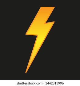 Yellow Electric Lightning Bolt. vector icon