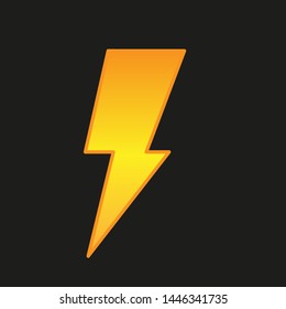 Yellow Electric Lightning Bolt. vector icon