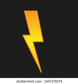 Yellow Electric Lightning Bolt. vector icon