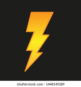 Yellow Electric Lightning Bolt. vector icon