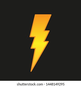 Yellow Electric Lightning Bolt. vector icon