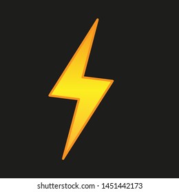 Yellow Electric Lightning Bolt. vector icon