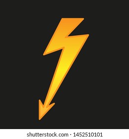 Yellow Electric Lightning Bolt. vector icon