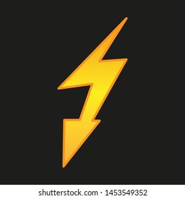 Yellow Electric Lightning Bolt. vector icon