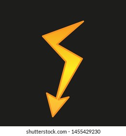 Yellow Electric Lightning Bolt. vector icon