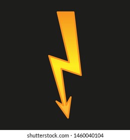Yellow Electric Lightning Bolt. vector icon