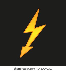 Yellow Electric Lightning Bolt. vector icon