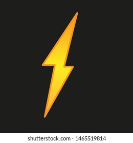 Yellow Electric Lightning Bolt. vector icon