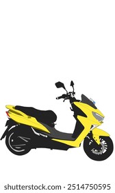 yellow electric motor vector isolated on white background