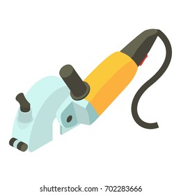 Yellow electric sander icon. Isometric illustration of yellow electric sander vector icon for web