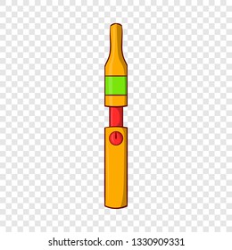 Yellow electronic cigarette icon in cartoon style on a background for any web design 