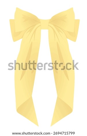 Yellow elegant bow. vector illustration	
