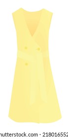 Yellow elegant evening dress, vector