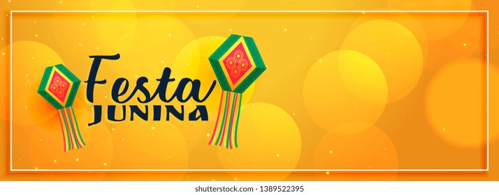 yellow elegant festa junina banner design
