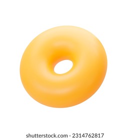 A yellow element in the shape of a 3D torus.  Isolated vector illustration on white background. 