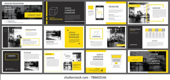 Yellow element for slide infographic on background. Presentation template. Use for business annual report, flyer, corporate marketing, leaflet, advertising, brochure, modern style.