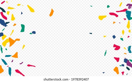 Yellow Elements Celebrate Transparent Background. Flying Particles Wallpaper. Festival Smear Texture. White Paint Abstract Backdrop.