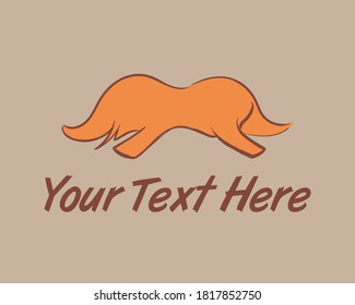 Yellow Elephant Mustache Logo Vector
