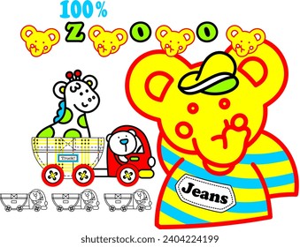 the yellow elephant wearing jeans for party