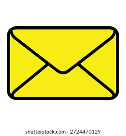Diseño de icono de contorno de sobre de correo electrónico amarillo