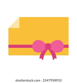 Yellow email icon. Ribbon an envelope. Minimalistic vector illustration.