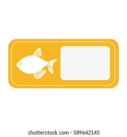 yellow emblem fish icon, vector illustraction design image