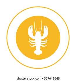 yellow emblem lobster icon, vector illustraction design image