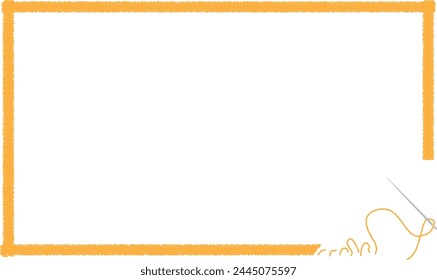 yellow embroidery thread illustration background frame