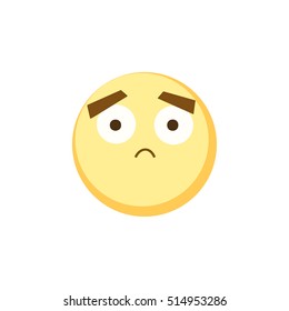 Yellow emoji icon for app game, ui or web design template. Vector emotion sign face