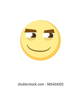 Yellow emoji icon for app game, ui or web design template. Vector emotion sign face
