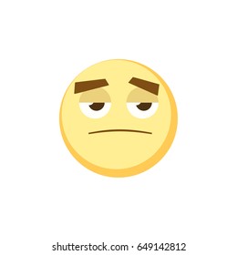 Yellow emoji icon for app game, ui or web design template. Vector emotion sign face eps10
