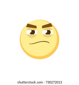 Yellow emoji icon for app game, ui or web design template. Vector emotion sign face
