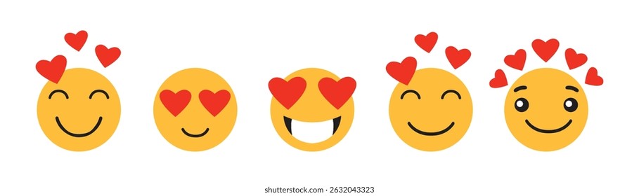 Yellow emoji icon vector. Smiley emoticons vector set. Vector flat icons for social media. Illustration eps 10