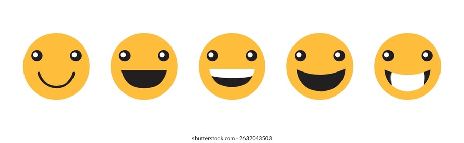 Yellow emoji icon vector. Smiley emoticons vector set. Vector flat icons for social media. Illustration eps 10