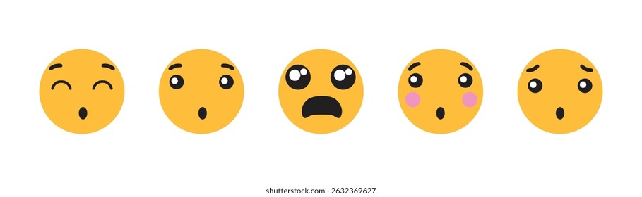 Yellow emoji icon vector. Smiley emoticons vector set. Vector flat icons for social media. Illustration eps 10