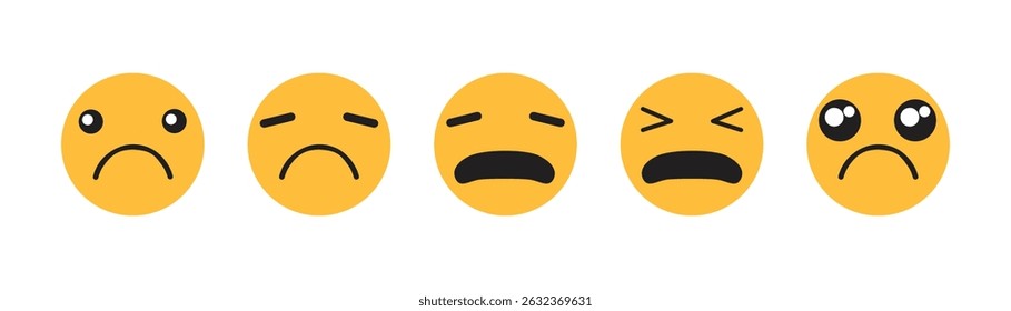 Yellow emoji icon vector. Smiley emoticons vector set. Vector flat icons for social media. Illustration eps 10