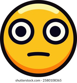 Yellow emoji with large eyes and a surprised expression.