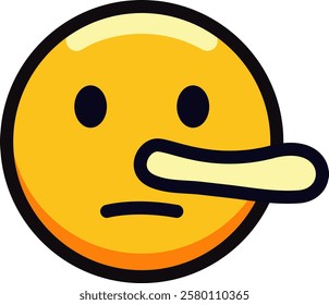 Yellow emoji with long nose indicating lying expression.