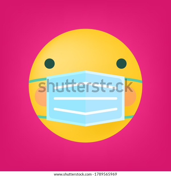 Download Yellow Emoji Medical Face Mask Pink Stock Vector Royalty Free 1789565969 PSD Mockup Templates