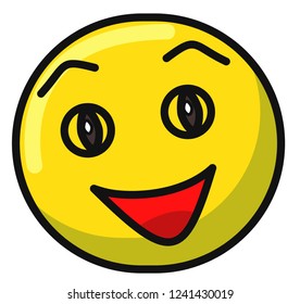 
yellow emoji on white background cheerful