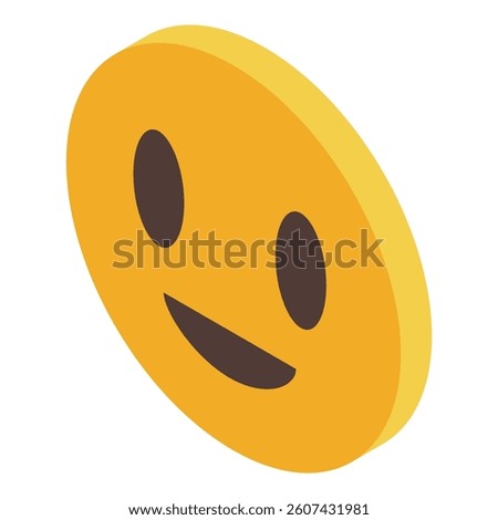 Yellow emoji showing teeth while smiling isometric icon