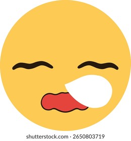 Emojis amarelos com rosto nojento e sonolento