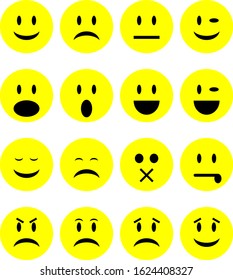 Yellow Emoji Smile Faces Vector