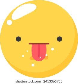 Yellow emoji sticking out tongue, playful winking face on white. Expressing fun, humor, silly mood vector illustration.