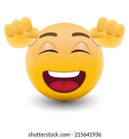 Yellow emoticon cartoon character eps 10 vector