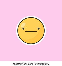 Yellow emoticon in cartoon style. Cute emoticon stickers.
